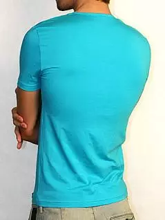 Мужская бирюзовая футболка с широким воротником Doreanse Macho Style 2820c47 распродажа
