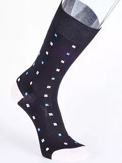 Современные носки с рисунком и контрастным белым носком черного цвета PJ-Best Calze_5712 B