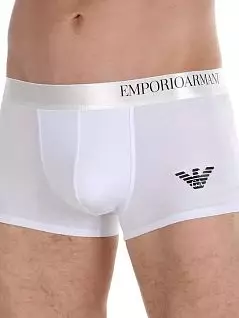 Хлопковые боксеры на резинке с логотипом белого цвета Emporio Armani RT46430