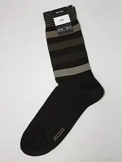 Теплые мужские носки из шерсти темно-коричневого цвета HOM Wool Chic 05007cT9