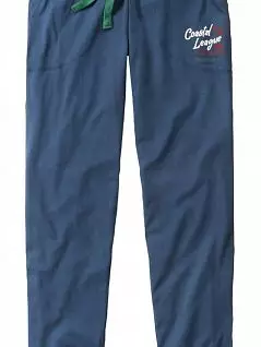 Трикотажные брюки на тонкой резинке в спортивном стиле с манжетами синего цвета Tom Tailor FM-70820-7267