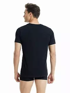 Однотонная футболка с контрастными полосами по бокам LTBS9755 BlackSpade черный