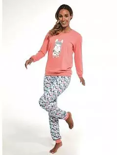 Хлопковая пижама (Кофта с принтом "Лама" и штаны в раскраске мульти) CORNETTE MW117365MIX