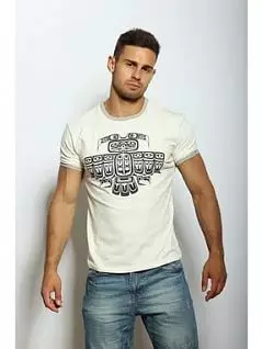 Мужская футболка с принтом совы бежевого цвета Epatag RT050331m-EP