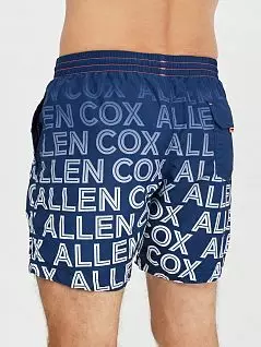 Пляжные шорты с принтом логотипа бренда синего цвета Allen Cox 278309cblu