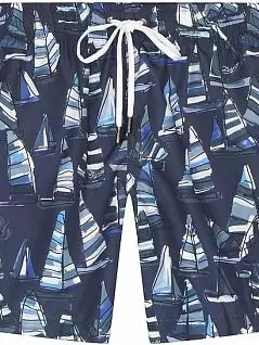 Плавки-шорты свободного кроя с принтом темно-синего цвета Ermenegildo Zegna N7B541550c408