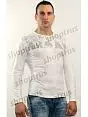 Мужской лонгслив из хлопка белого цвета EMPORIO ARMANI RTFDR0069