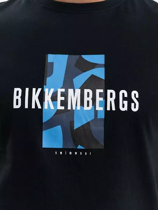 Стильная футболка из мягкого джерси черного цвета Bikkembergs BKK3MTS03cBlack Стильная футболка из мягкого джерси черного цвета Bikkembergs BKK3MTS03cBlack