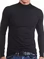 Мужская черная футболка с длинными рукавами и воротником стойкой Doreanse Long Sleeve 2930c01