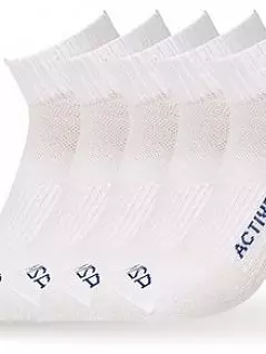 Набор укороченных носков с вставкой из мягкой сетки OMSA JSACTIVE 111 (5 пар) bianco