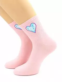 Нежные носки с надписью в сердце "CRUSH" розового цвета Hobby Line RTнус80159-51-06