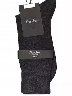 Носки из тонкой шерсти мериноса с дезодорирующим эффектом темно-серого цвета President 919c75