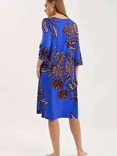 Сорочка миди с расклешенными рукавами с длиной 3/4 синего цвета Mey 17564c898