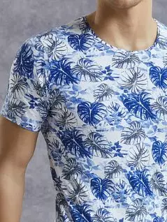 Стильная белая мужская футболка с принтом в виде листьев тропических растений Doreanse Hawai 2540c02