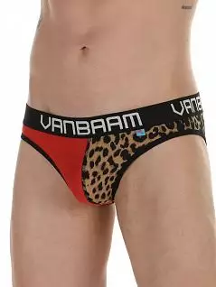 Леопардовые слипы с красной вставкой Van Baam RT49759