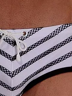 Мужские стильные хипсы мини белые с прозрачными полосками Oboy Sexy Boys 5175c21 распродажа