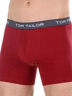 Яркие боксеры из хлопка и микрополиэстра на контрастной резинке красного цвета Tom Tailor RT70454/6072