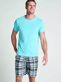 Мужская пижама ( однотонная футболка и шорты в клетку) многоцветного цвета JOCKEY 500001c813