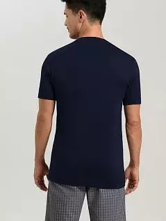 Стильная футболка изготовлена ​​из супермягкого хлопкового джерси темно-синего цвета Hanro 075430c0496