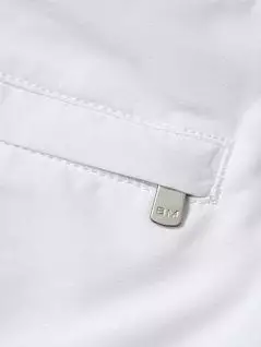Плавки шорты с ширинкой на молнии и застежкой на кнопку белого цвета Bluemint BONDc112