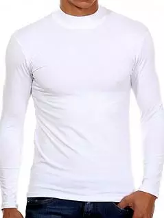 Мужская белая футболка с длинными рукавами и воротником стойкой Doreanse Long Sleeve 2930c02 распродажа