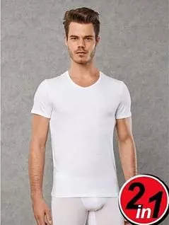 Комплект футболок из хлопка (2шт) белого цвета Doreanse 2800c22