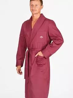 Тонкий халат из 100% легкого хлопка бордового цвета PJ-B&B_Lione bordo