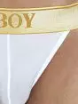 Тонкие танга из высококачественной микрофибры белого цвета Oboy 6980c02