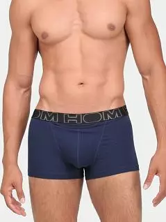 Анатомические боксеры на черной стильной резинке с серебристым логотипом бренда темно-синего цвета HOM 40c0405cV004c1