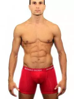 Красные мужские трусы боксеры лонг Romeo Rossi Long boxers R7001-8