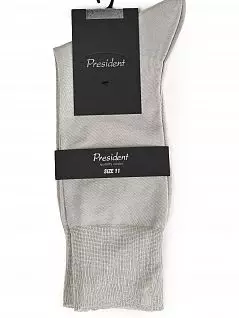 Комфортные носки из хлопка на широких манжетах светло-серого цвета President AC-8c13