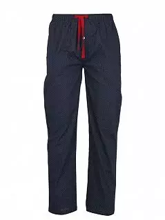 Хлопковые брюки с контрастным красным шнурком темно-синего цвета Tom Tailor RT70925/5105