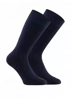 Мужские носки с усиленной манжетой и пятки с швами ручной работы синего цвета Impetus FM-1701002L6-039