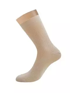 Шелковистые носки в элегантную полоску OMSA DT207классикНсм Beige