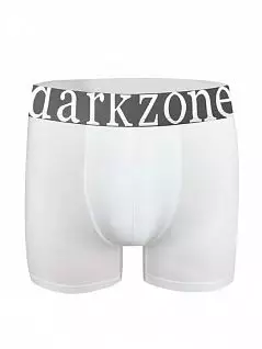 Однотонные боксеры из хлопка и эластана белого цвета DARKZONE RTDZN2802