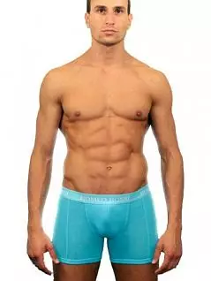 Нежные мужские удлиненные трусы боксеры бирюзового цвета Romeo Rossi Long boxers R7001-11
