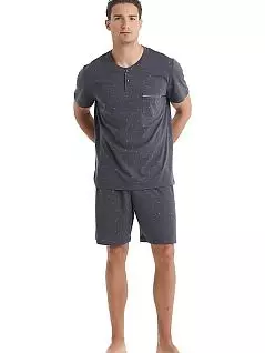 Пижама из футболки и шорт с точечным узором LTBS40012 BlackSpade антрацит