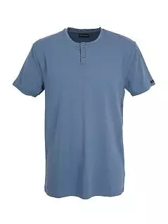 Мужская футболка с планкой на пуговицах синего цвета BALDESSARINI RT95011/4006 6218