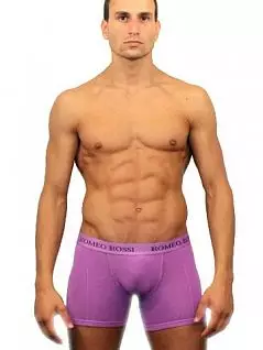 Удобные мужские трусы боксеры макси фиолетового цвета Romeo Rossi Long boxers R7001-6