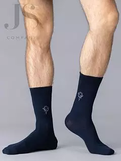 мужские носки с минималистичным рисунком "волки" на голени OMSA JSECO 409 (5 пар) blu oms