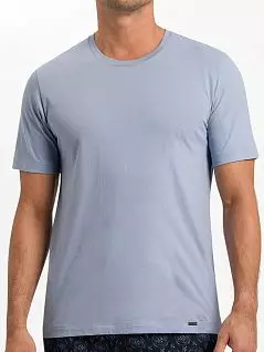 Универсальная футболка из непрозрачного хлопкового трикотажа голубого цвета Hanro 075050c1574