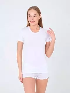 Однотонная футболка с неглубоким вырезом горловины LTOZ2654-A Oztas белый распродажа