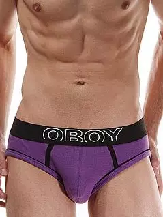 Мужские стильные трусы слипы фиолетовые Oboy Ribby 5210c99