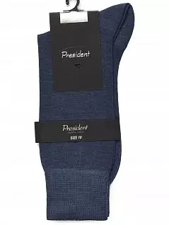 Шерстяные носки с добавлением хлопка синего цвета President 180c88