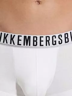 Набор хлопковых боксеров с эластаном белого цвета (2шт) Bikkembergs BKK1UTR01BIcWhite