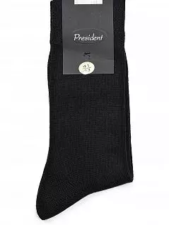 Теплые носки из тончайшей шерсти ягненка меланжевой текстуры темно-серого цвета President 604c75