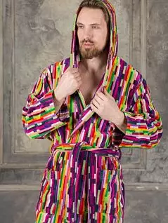 Махровый халат унисекс из велюра с лицевой стороны и махры внутри разноцветного цвета PJ-Riviera_Fashion 02 uomo
