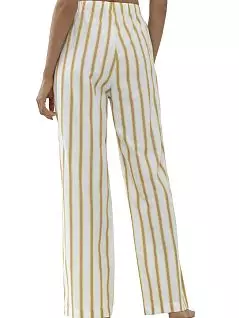 хлопковые домашние брюки в полоску лимонного цвета Mey 17518c382