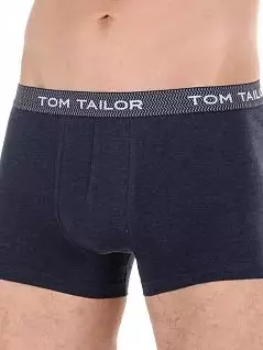 Меланжевые боксеры из хлопка и микрополиэстра темно- синего цвета Tom Tailor RT70453/6072