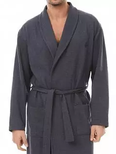 Классический халат с рисунком "в елочку" синего цвета Vilfram PJ-VU_6351